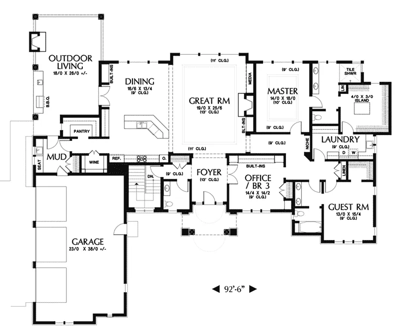 Sunbelt House Plan First Floor - Wynhaven Luxury European Home 011S-0114 - Shop House Plans and More
