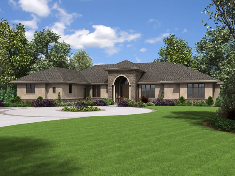 Italian House Plan Front of Home - Wynhaven Luxury European Home 011S-0114 - Shop House Plans and More