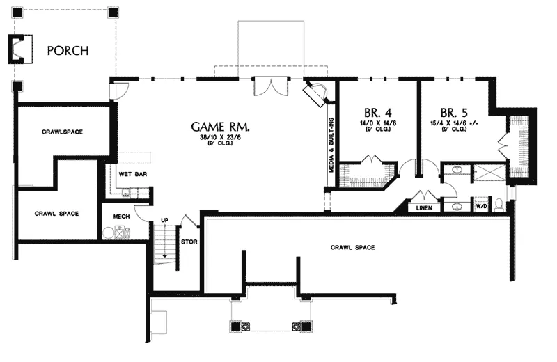 Sunbelt House Plan Lower Level Floor - Wynhaven Luxury European Home 011S-0114 - Shop House Plans and More