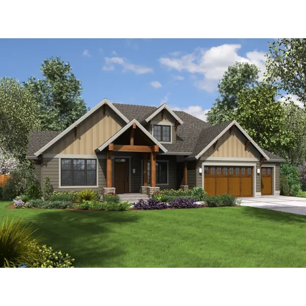 Vacation House Plan Front of Home - Morrow Oak Luxury Home 011S-0115 - Shop House Plans and More