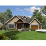 Prairie House Plan Front of House 011S-0115