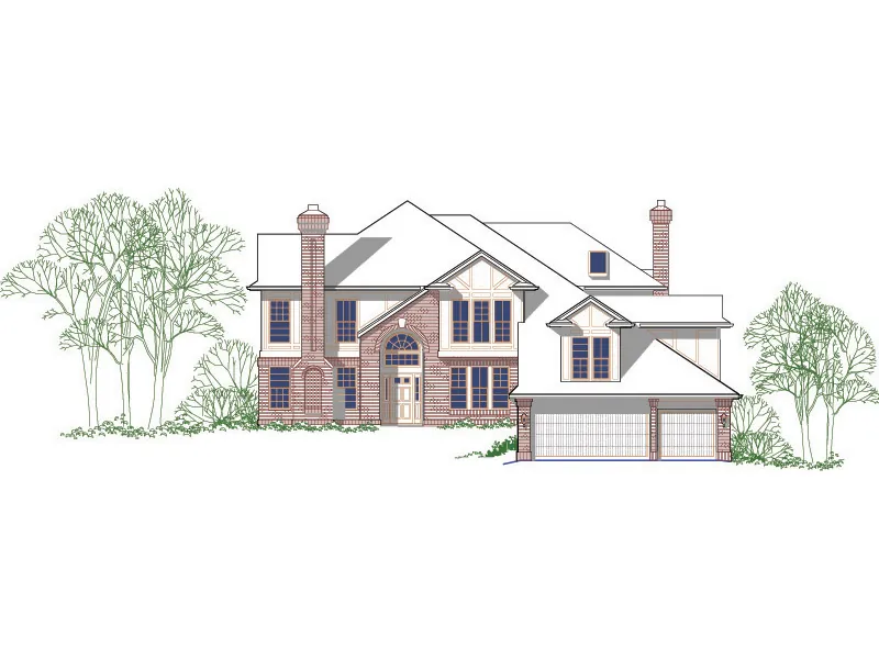 Tudor House Plan Front Image - Suffolk Luxury Tudor Home 011S-0116 - Shop House Plans and More