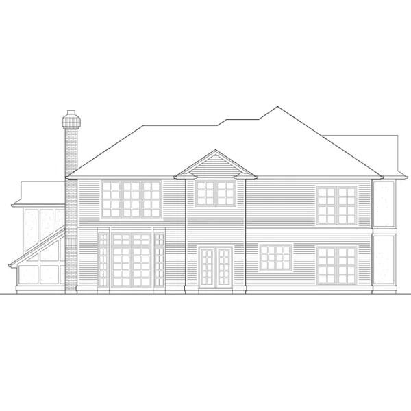 European House Plan Rear Elevation - Suffolk Luxury Tudor Home 011S-0116 - Shop House Plans and More