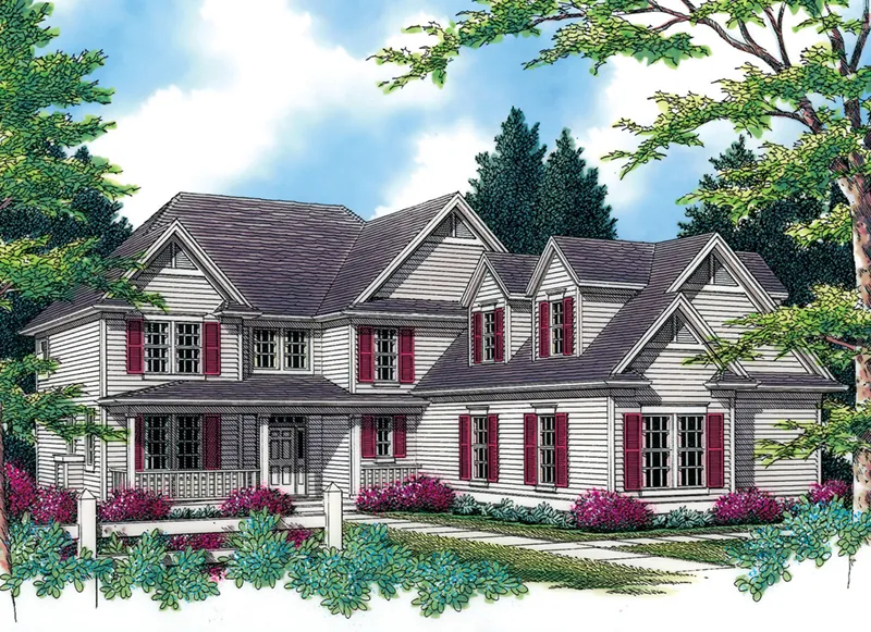 Luxury House Plan Front of Home - Tilden Farms Country Home 011S-0117 - Shop House Plans and More