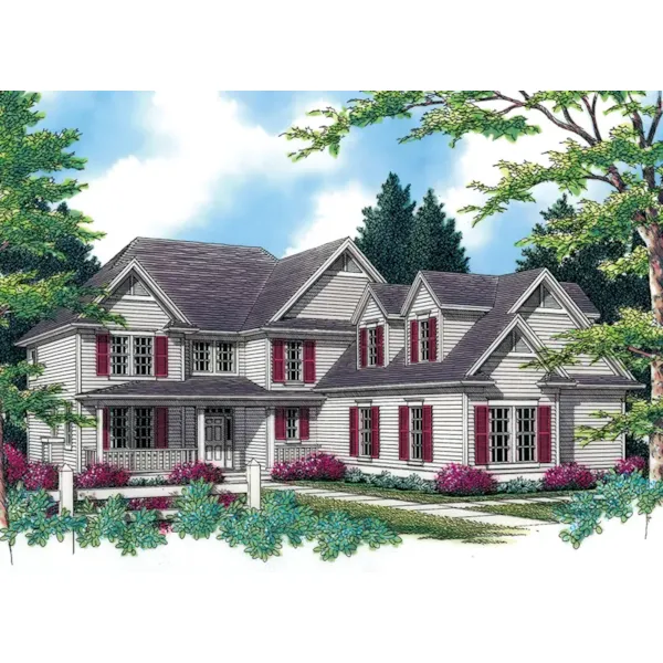 Country House Plan Front of Home - Tilden Farms Country Home 011S-0117 - Shop House Plans and More