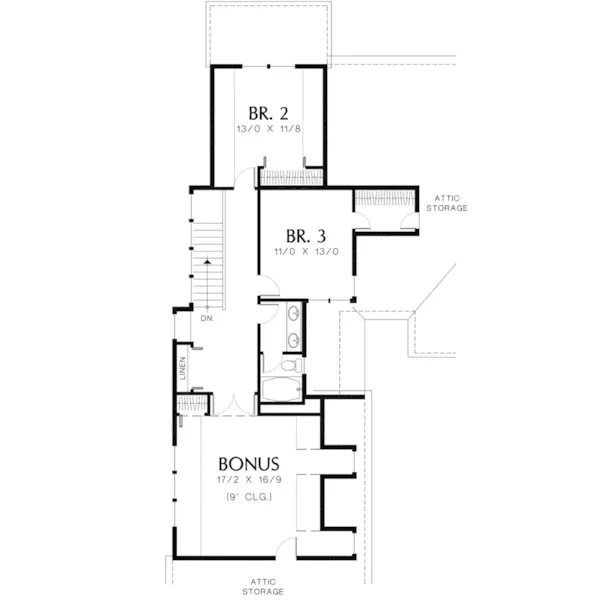 Tudor House Plan Second Floor - Candace Cottage Home 011S-0118 - Search House Plans and More