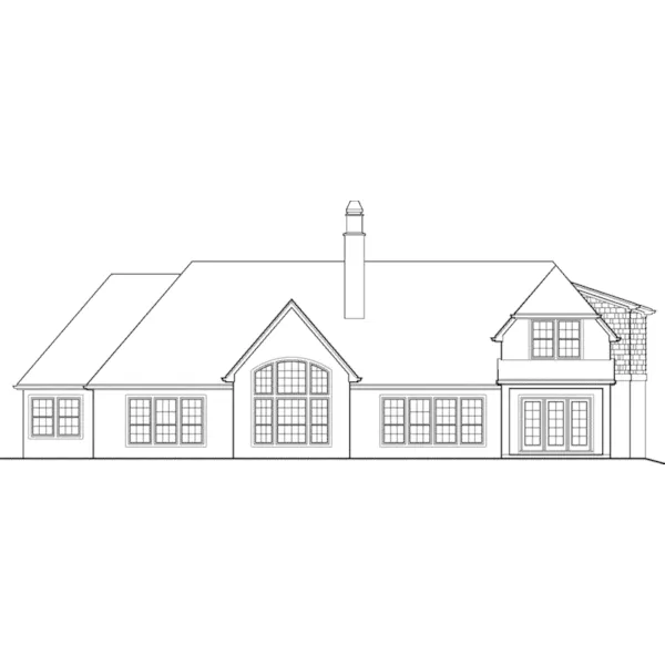 Tudor House Plan Rear Elevation - Candace Cottage Home 011S-0118 - Search House Plans and More