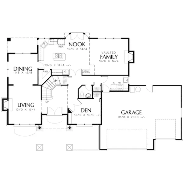 Luxury House Plan First Floor - Amesboro Traditional Home 011S-0119 - Search House Plans and More