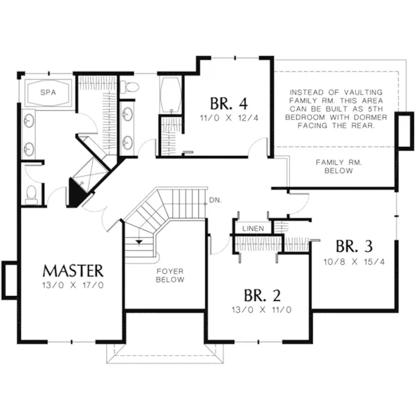 Luxury House Plan Second Floor - Amesboro Traditional Home 011S-0119 - Search House Plans and More