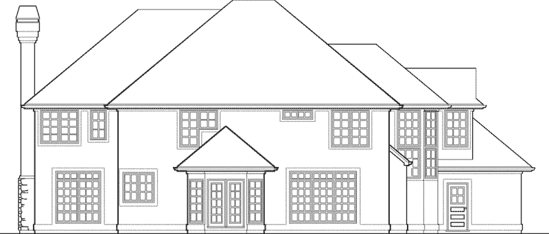 Sunbelt House Plan Rear Elevation - Walker Heights European Home 011S-0122 - Shop House Plans and More