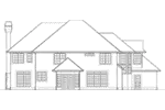 Sunbelt House Plan Rear Elevation - Walker Heights European Home 011S-0122 - Shop House Plans and More