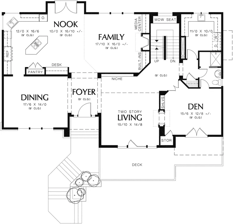 Lake House Plan First Floor - Bateman Point Luxury Home 011S-0125 - Shop House Plans and More