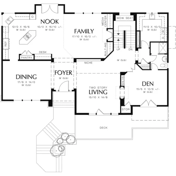 Contemporary House Plan First Floor - Bateman Point Luxury Home 011S-0125 - Shop House Plans and More