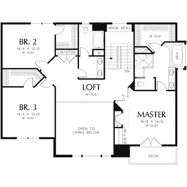 Contemporary House Plan Second Floor - Bateman Point Luxury Home 011S-0125 - Shop House Plans and More