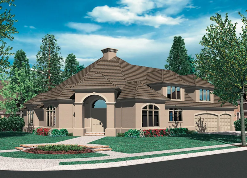 Sunbelt House Plan Front Image - Abbeyville Traditional Home 011S-0128 - Shop House Plans and More