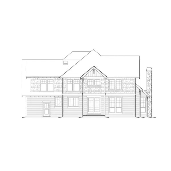 Craftsman House Plan Rear Elevation - Ash Creek Craftsman Home 011S-0130 - Search House Plans and More