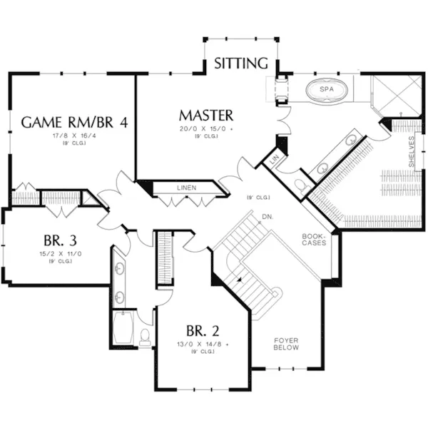 Craftsman House Plan Second Floor - Belden Lane Traditional Home 011S-0131 - Shop House Plans and More