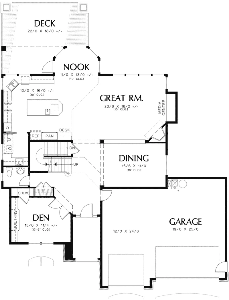 Traditional House Plan First Floor - Casalero Luxury Home 011S-0132 - Shop House Plans and More