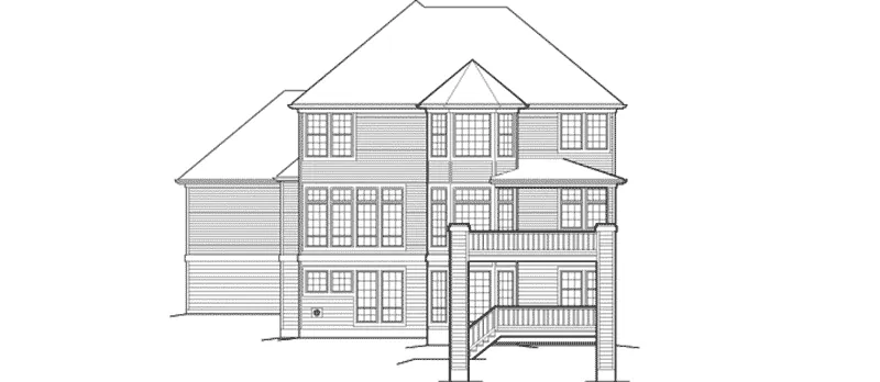 Luxury House Plan Rear Elevation - Casalero Luxury Home 011S-0132 - Shop House Plans and More