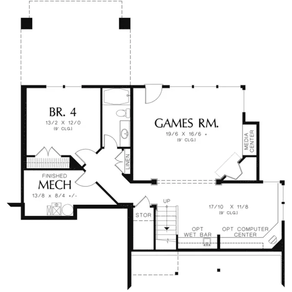 Country House Plan Lower Level Floor - Duvall Landing Luxury Home 011S-0134 - Shop House Plans and More