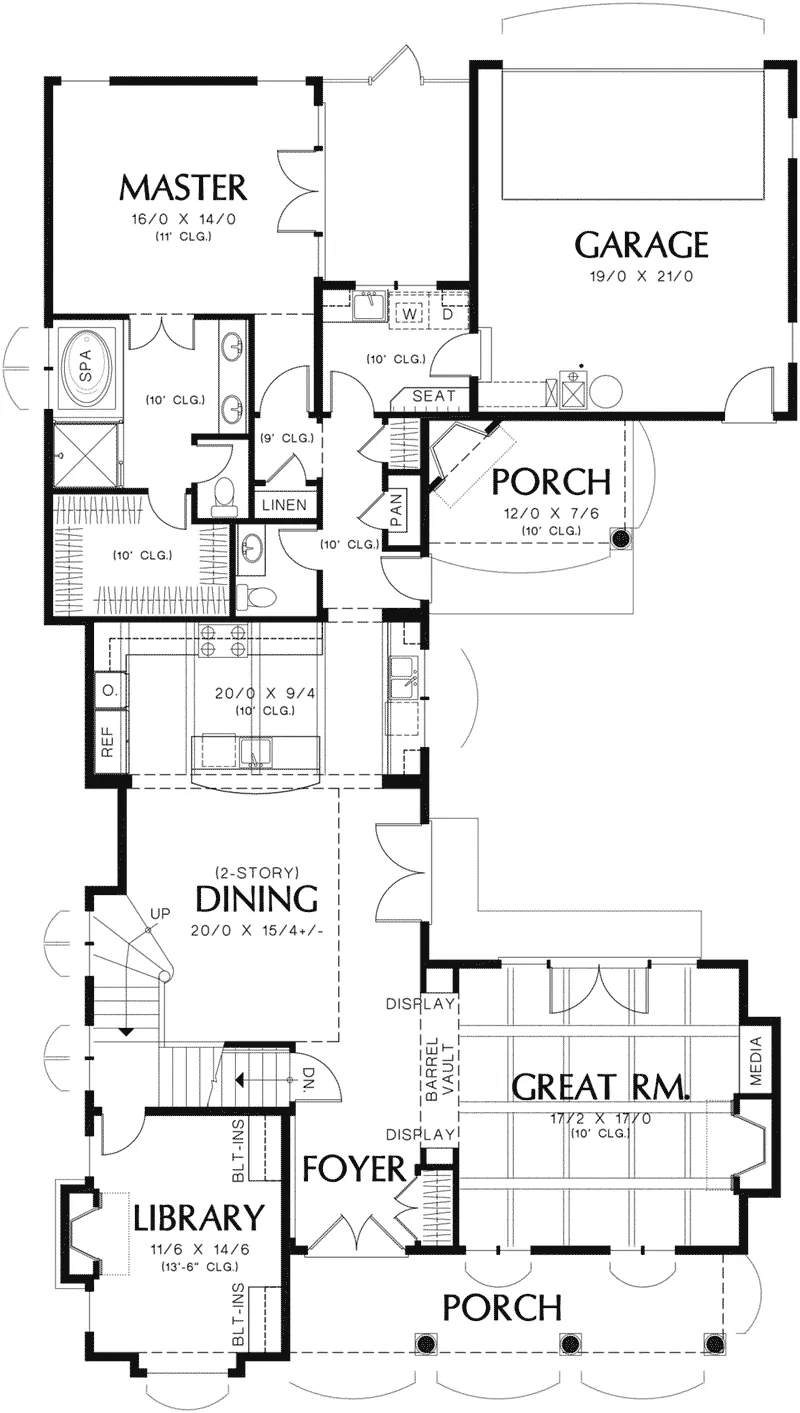 Italian House Plan First Floor - Bilbao Mediterranean Home 011S-0136 - Search House Plans and More