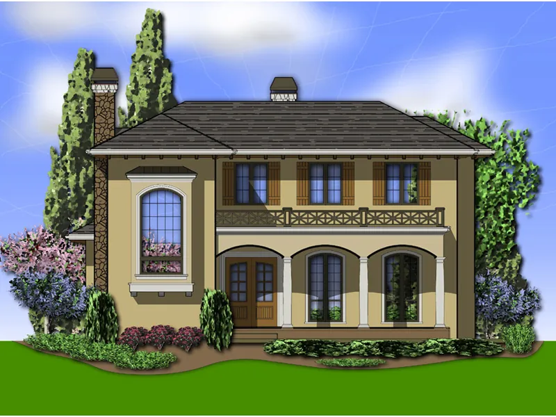 Florida House Plan Front Image - Bilbao Mediterranean Home 011S-0136 - Search House Plans and More