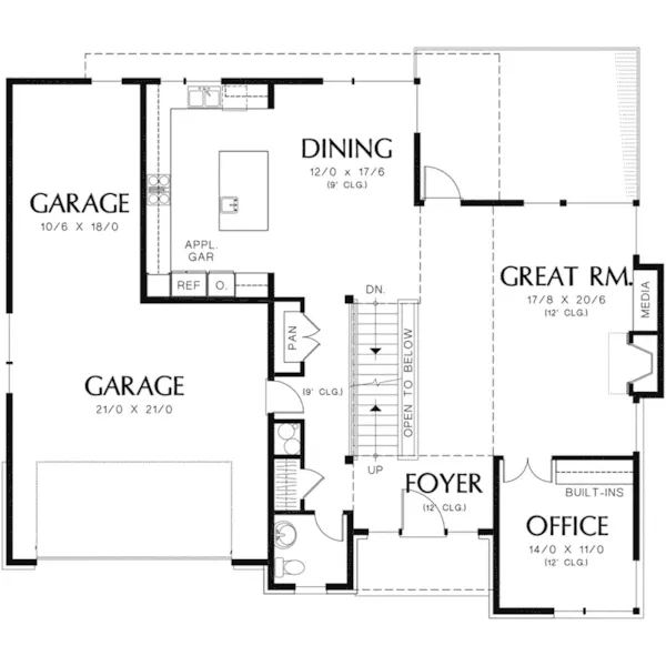 Florida House Plan First Floor - Daria Modern Rustic Home 011S-0138 - Shop House Plans and More