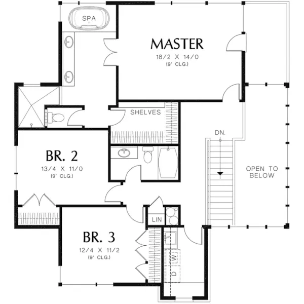 Florida House Plan Second Floor - Daria Modern Rustic Home 011S-0138 - Shop House Plans and More