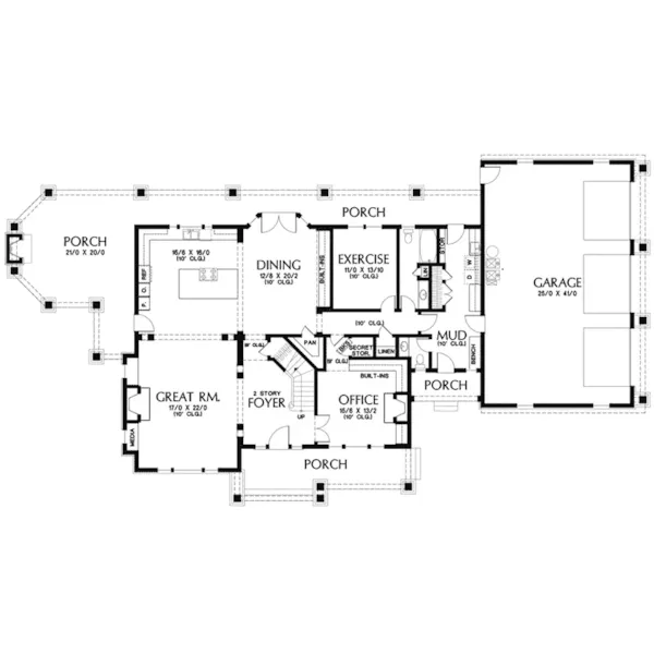 Craftsman House Plan First Floor - Somerset Bay Luxury Home 011S-0142 - Shop House Plans and More