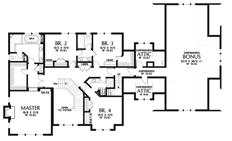 Craftsman House Plan Second Floor - Somerset Bay Luxury Home 011S-0142 - Shop House Plans and More