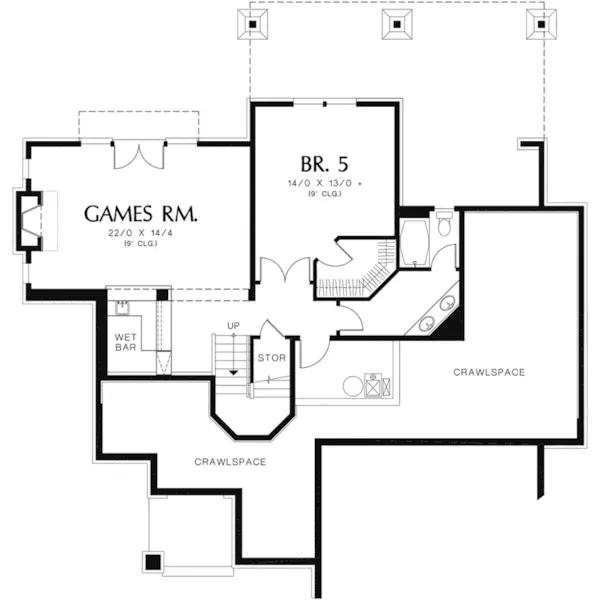 Mountain House Plan Lower Level Floor - Lynn Creek Luxury Home 011S-0143 - Shop House Plans and More