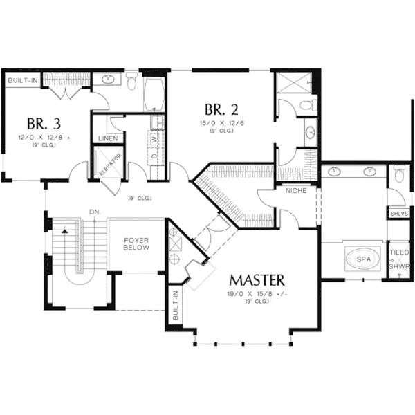 Prairie House Plan Second Floor - Solano Multi-Level Modern Home 011S-0144 - Shop House Plans and More