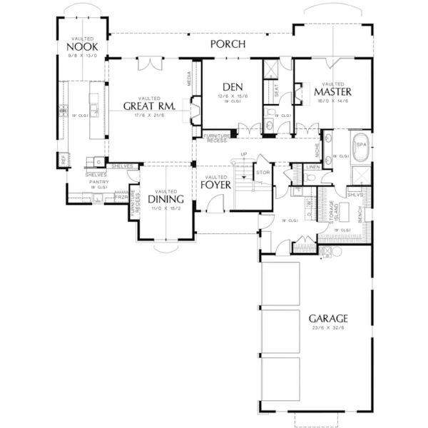 Country French House Plan First Floor - Turnbull Place European Home 011S-0145 - Shop House Plans and More