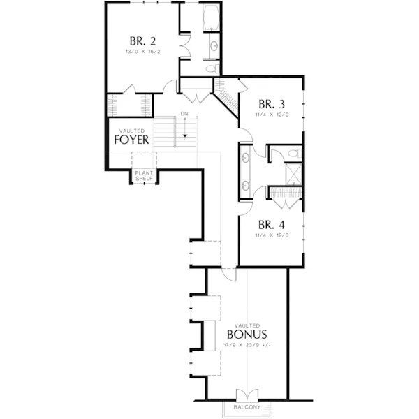 Country French House Plan Second Floor - Turnbull Place European Home 011S-0145 - Shop House Plans and More