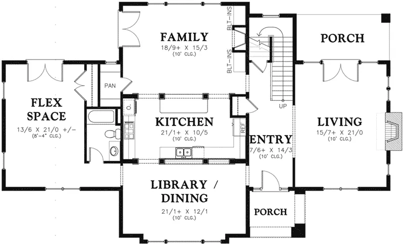 Country French House Plan First Floor - Wilkeshire European Home 011S-0146 - Shop House Plans and More