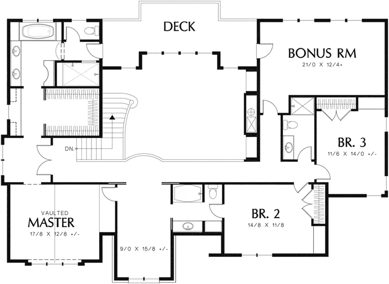 Tudor House Plan Second Floor - Warmouth Luxury Tudor Home 011S-0147 - Shop House Plans and More