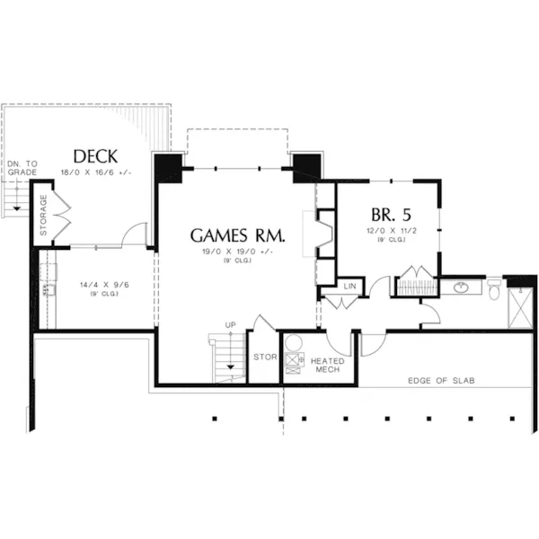 Rustic House Plan Lower Level Floor - Youngs Point Rustic Luxury Home 011S-0149 - Shop House Plans and More