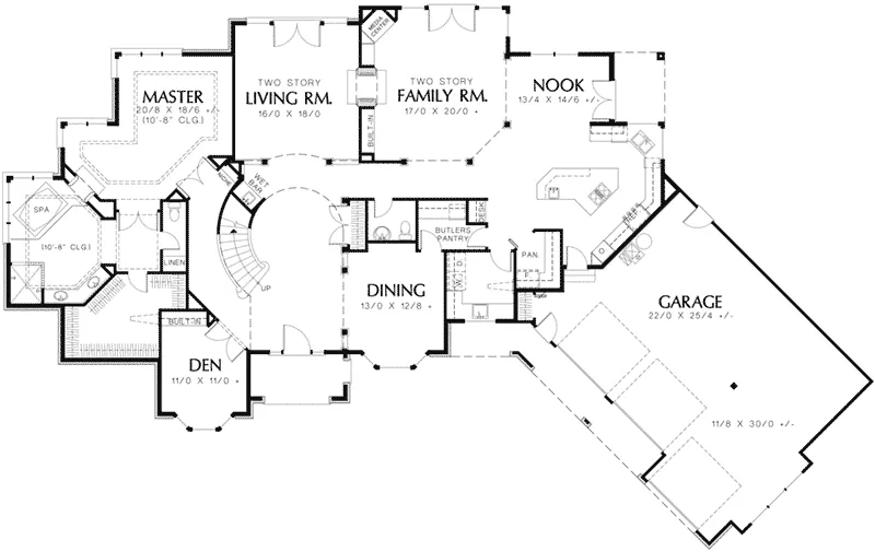 Luxury House Plan First Floor - Castleberry Luxury Home 011S-0151 - Search House Plans and More