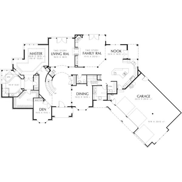 European House Plan First Floor - Castleberry Luxury Home 011S-0151 - Search House Plans and More