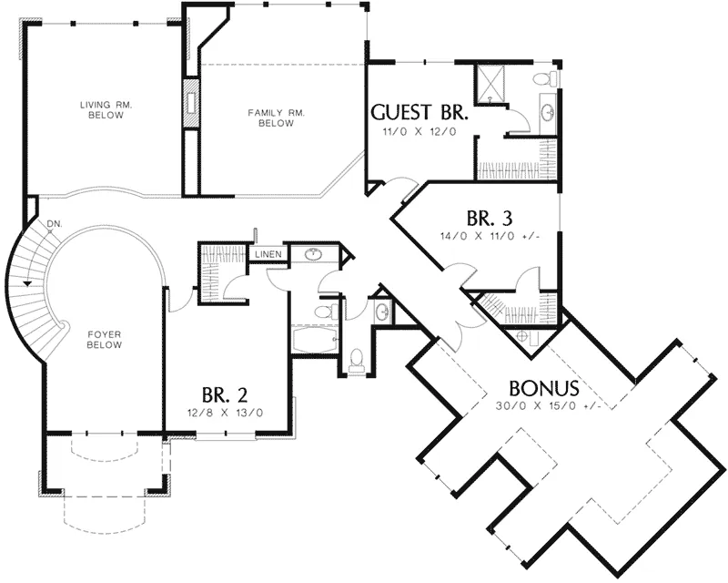 Luxury House Plan Second Floor - Castleberry Luxury Home 011S-0151 - Search House Plans and More