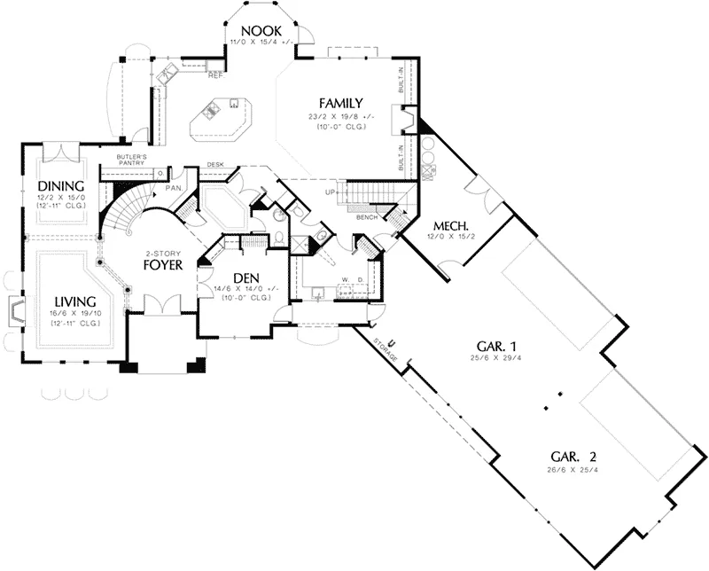 Traditional House Plan First Floor - Stebelman Traditional Home 011S-0154 - Shop House Plans and More