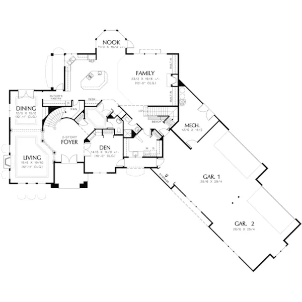 Florida House Plan First Floor - Stebelman Traditional Home 011S-0154 - Shop House Plans and More