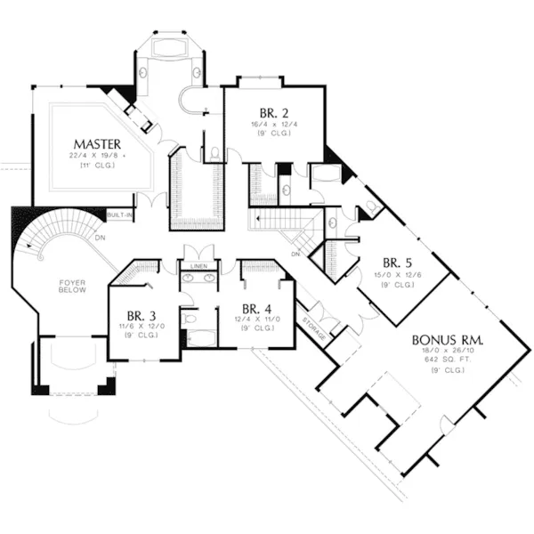 Florida House Plan Second Floor - Stebelman Traditional Home 011S-0154 - Shop House Plans and More