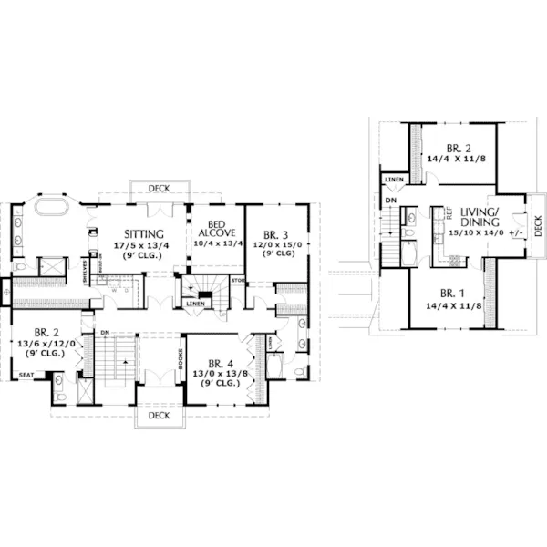 Cape Cod & New England House Plan Second Floor - Glouchester Craftsman Home 011S-0155 - Search House Plans and More