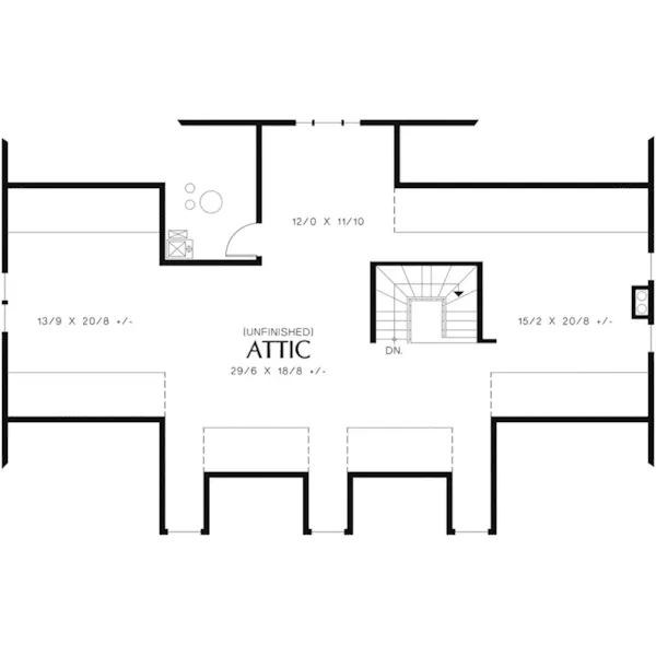 Colonial House Plan Attic Floor Plan - Roberts Ridge Country Home 011S-0156 - Shop House Plans and More