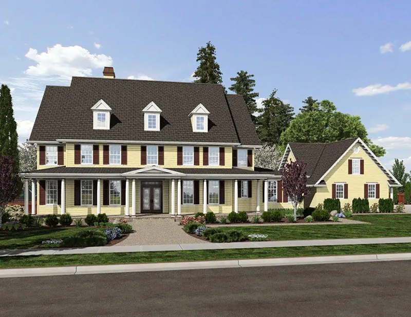 Country House Plan Front of Home - Roberts Ridge Country Home 011S-0156 - Shop House Plans and More