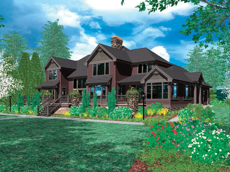Mountain House Plan Color Image of House - Otto Hill Traditional Home 011S-0157 - Shop House Plans and More