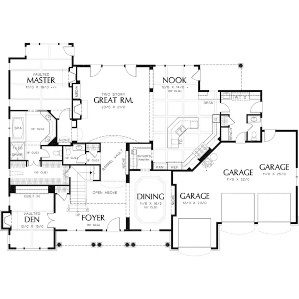 Cape Cod & New England House Plan First Floor - Flanagan Place Luxury Home 011S-0158 - Search House Plans and More