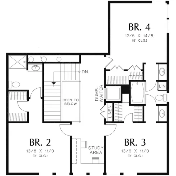 Contemporary House Plan Second Floor - Donnel Point Luxury Home 011S-0160 - Shop House Plans and More