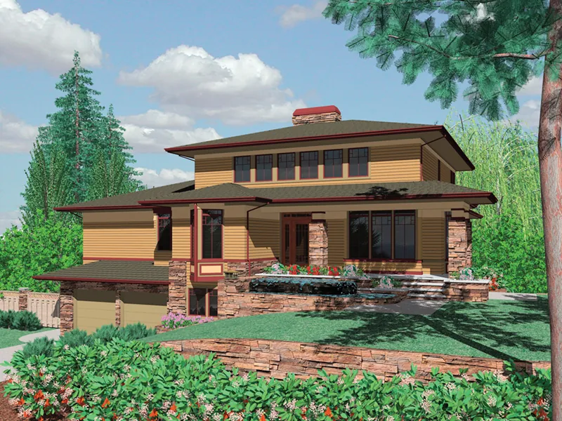 Modern House Plan Front of Home - Donnel Point Luxury Home 011S-0160 - Shop House Plans and More
